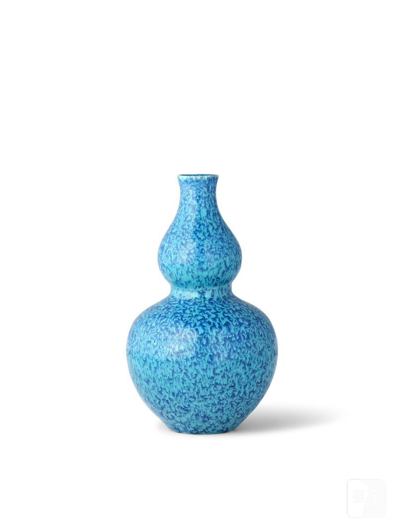 清十八世紀　爐鈞釉小葫蘆瓶 | A SMALL ROBIN'S-EGG-GLAZED DOUBLE-GOURD FLASK - 图4